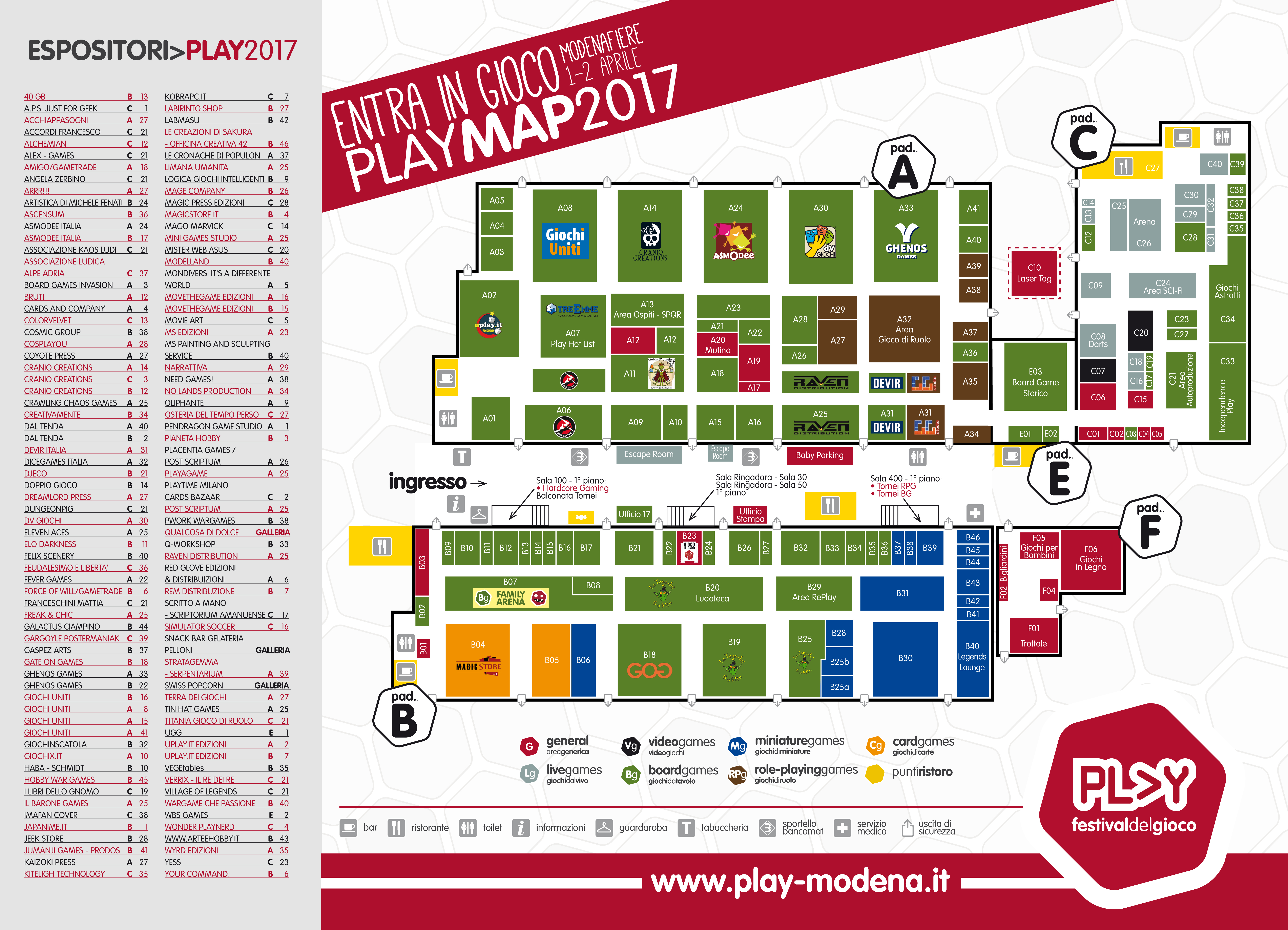 Mappa Play Modena 2017